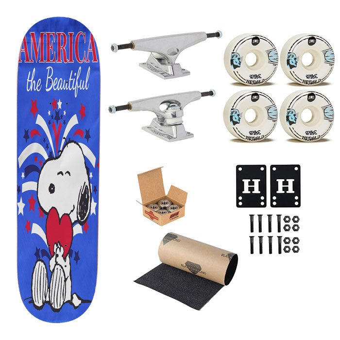 Peanuts America The Beautiful Snoopy Skateboard Complete Board 8.0" X 31.75"