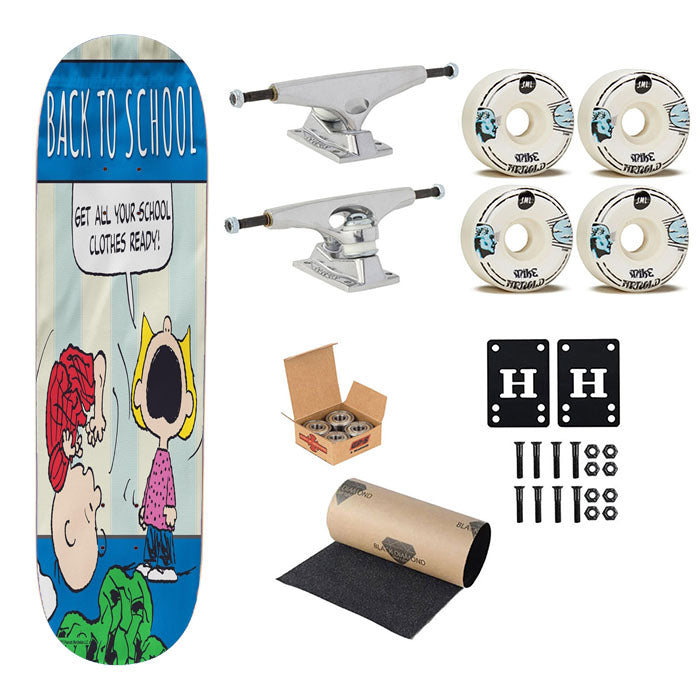 Peanuts Back To School Charlie Brown Skateboard Complete Board 8.0" X 31.75"