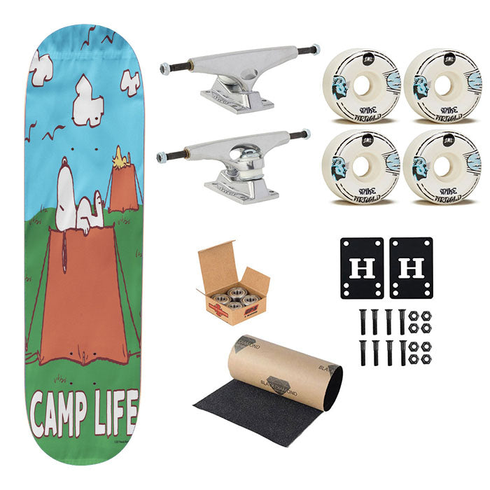 Peanuts Camp Life Snoopy Skateboard Complete Board 8.0" X 31.75"