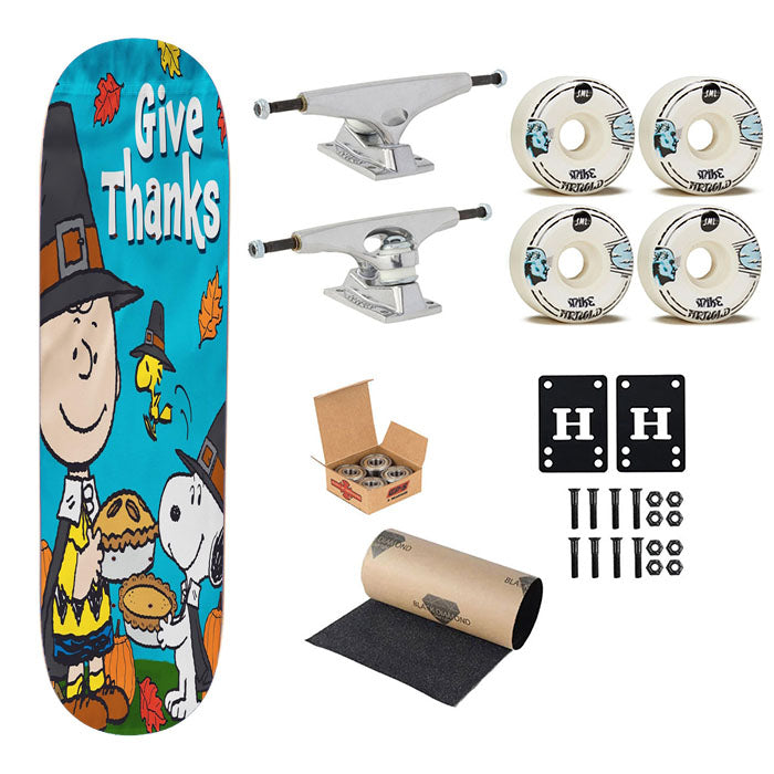 Peanuts Charlie Brown And Snoopy Thanksgiving Skateboard Complete Board 8.0" X 31.75"