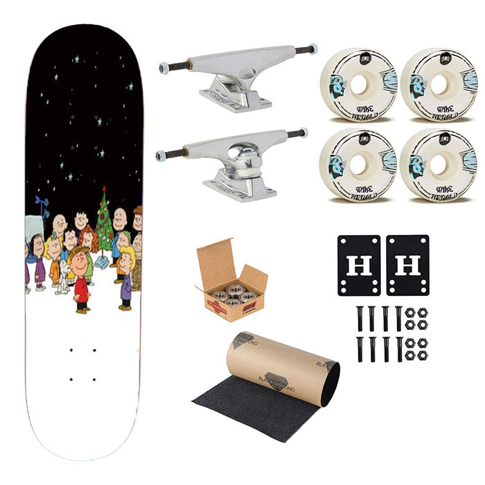 Peanuts Christmas Blk Sky Skateboard Complete Board 8.0" X 31.75"