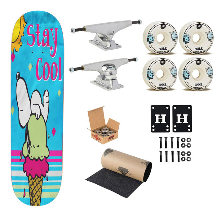 Peanuts Double Scoop Snoopy Skateboard Complete Board 8.0" X 31.75"
