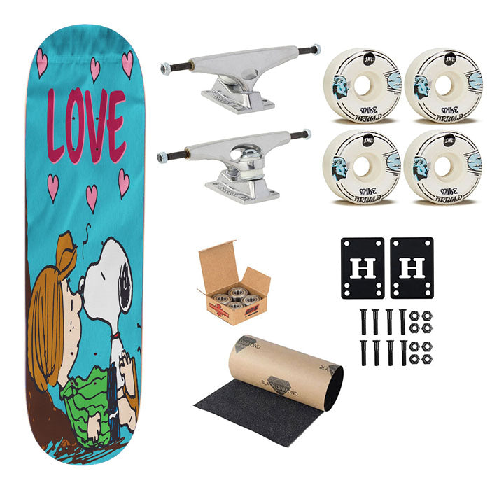 Peanuts Funny Snoopy Valentine'S Day Skateboard Complete Board 8.0" X 31.75"