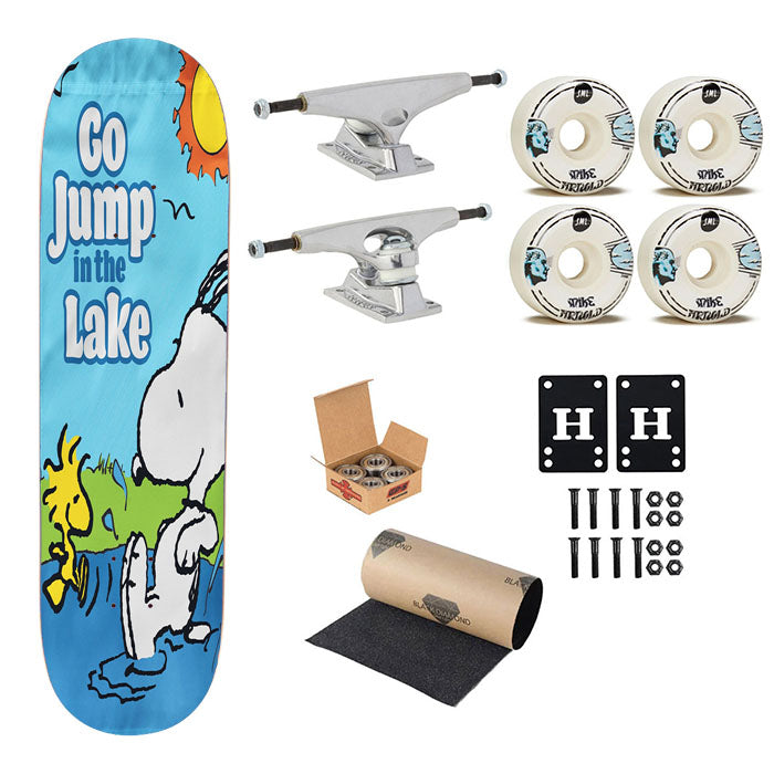 Peanuts Go Jump In The Lake Snoopy Skateboard Complete Board 8.0" X 31.75"