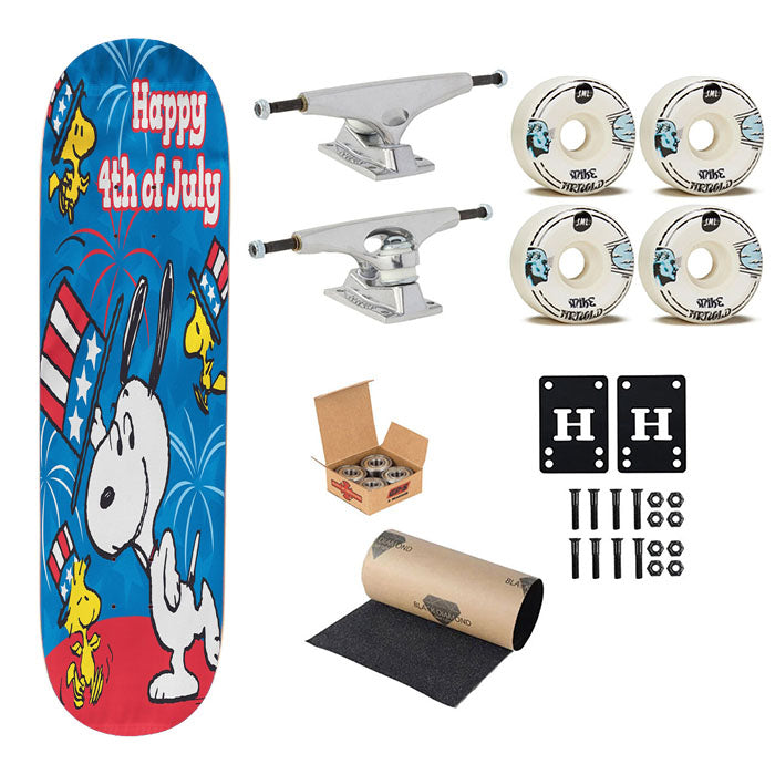 Peanuts Happy Fourth Top Hat Snoopy Skateboard Complete Board 8.0" X 31.75"