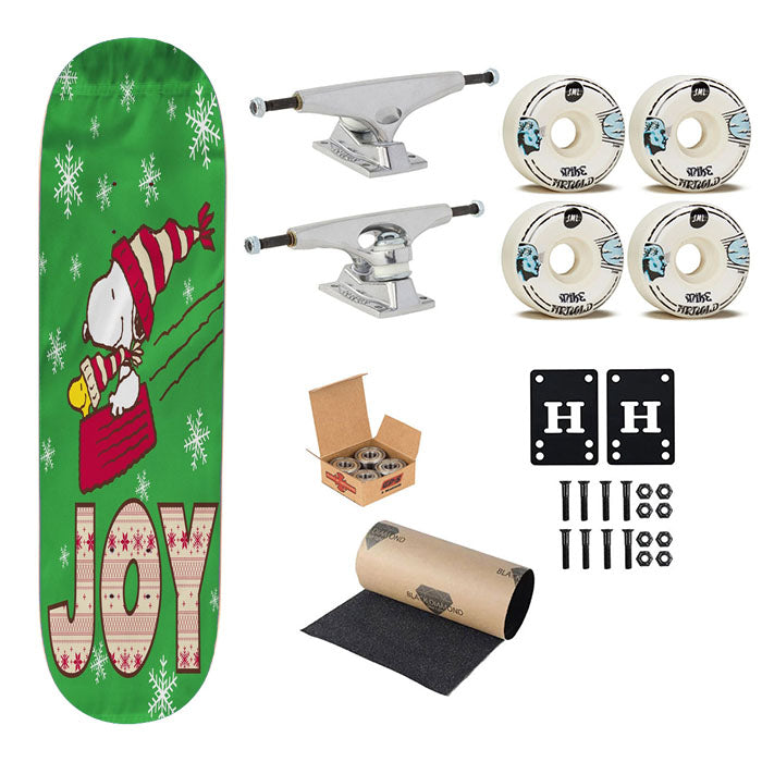 Peanuts Joy Snoopy And Woodstock Christmas Skateboard Complete Board 8.0" X 31.75"