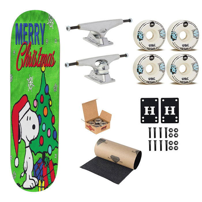 Peanuts Merry Christmas Snoopy Skateboard Complete Board 8.0" X 31.75"