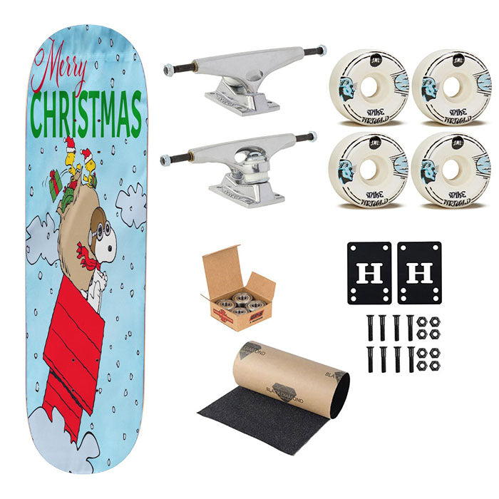 Peanuts Merry Christmas Snoopy Sleigh Skateboard Complete Board 8.0" X 31.75"