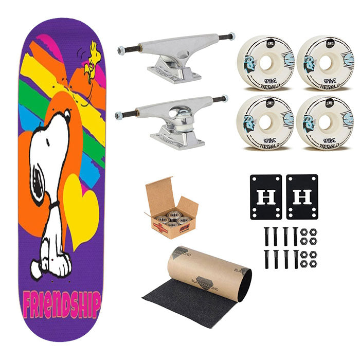 Peanuts Rainbow Friendship Snoopy Skateboard Complete Board 8.0" X 31.75"