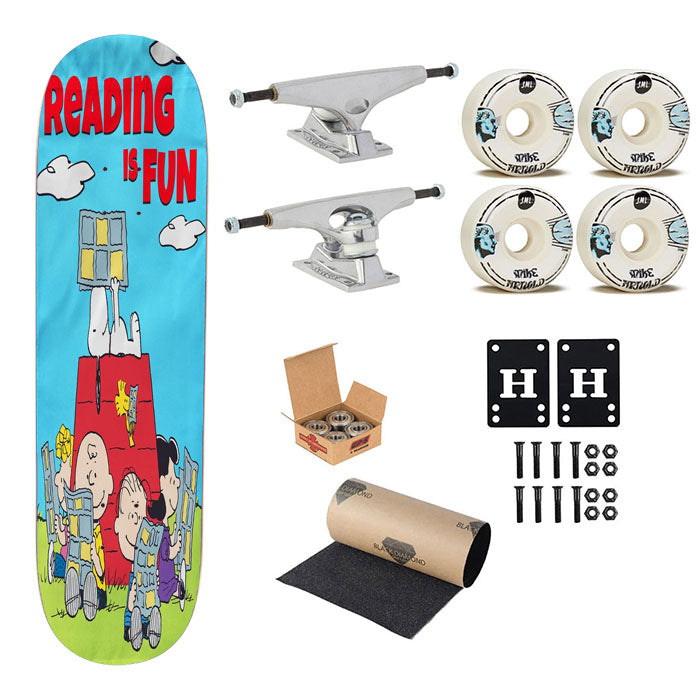 Peanuts Reading Is Fun Skateboard Complete Board 8.0" X 31.75"