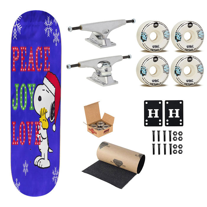 Peanuts Snoopy And Woodstock Christmas Skateboard Complete Board 8.0" X 31.75"