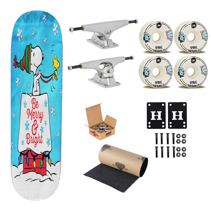 Peanuts Snoopy Christmas Skateboard Complete Board 8.0" X 31.75"