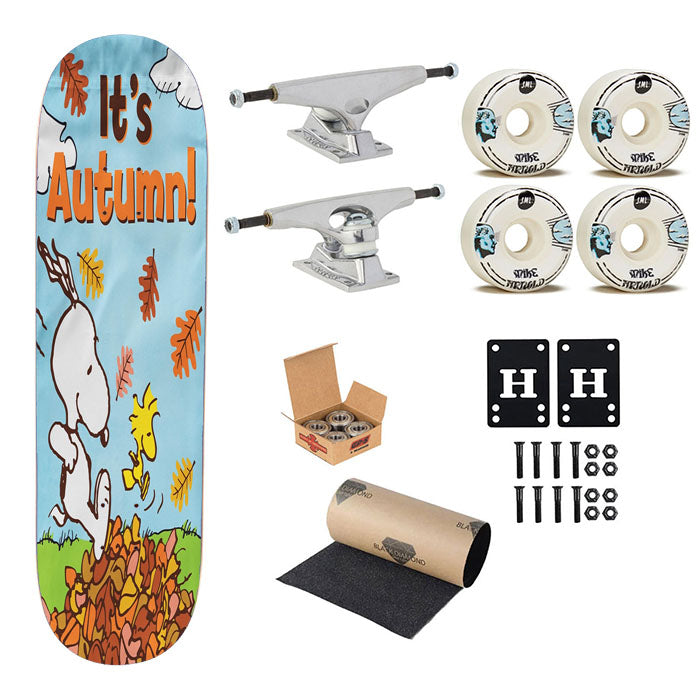 Peanuts Snoopy Fall Flag Snoopy And Woodstock Autumn Skateboard Complete Board 8.0" X 31.75"