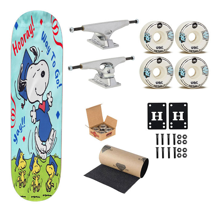 Peanuts Snoopy Graduation Skateboard Complete Board 8.0" X 31.75"