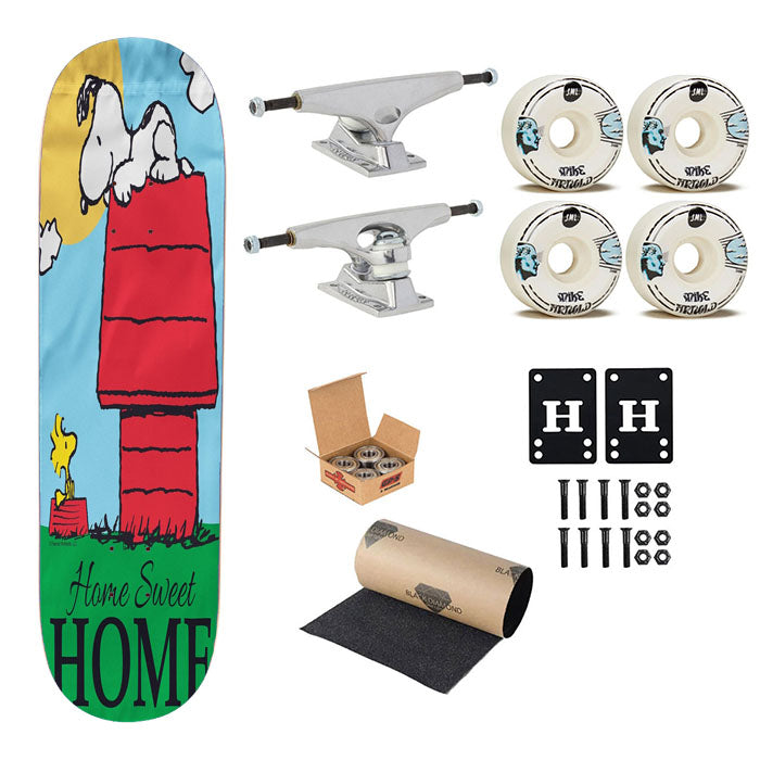 Peanuts Snoopy Home Sweet Home Skateboard Complete Board 8.0" X 31.75"