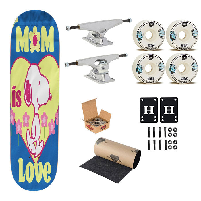 Peanuts Snoopy Mom Love Skateboard Complete Board 8.0" X 31.75"
