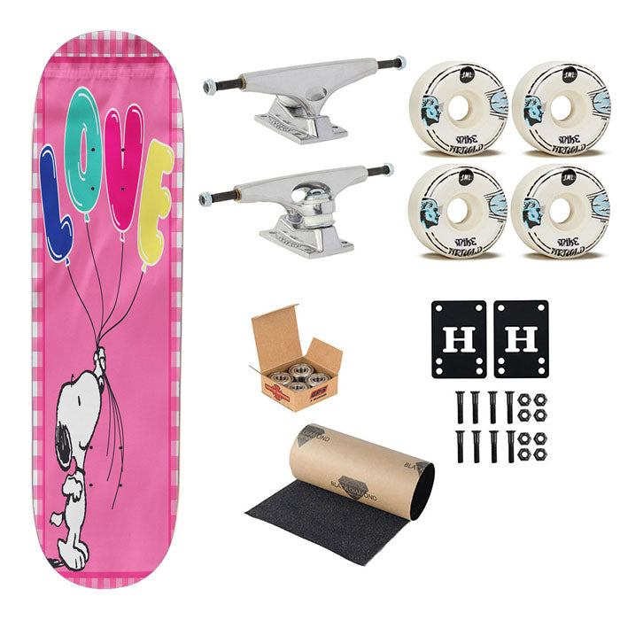Peanuts Snoopy Valentines Skateboard Complete Board 8.0" X 31.75"