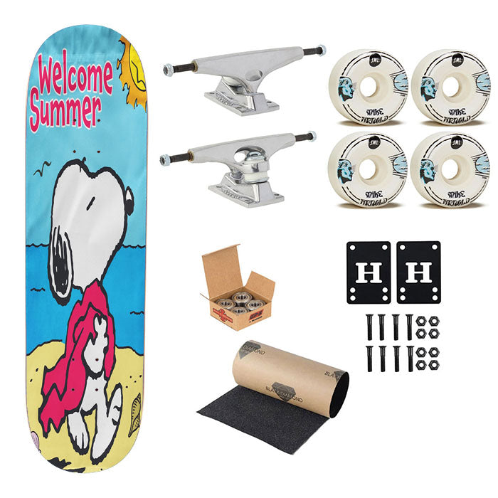 Peanuts Summer Beach Snoopy Skateboard Complete Board 8.0" X 31.75"