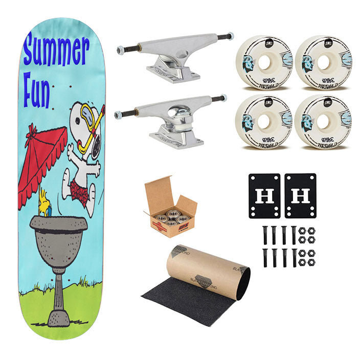 Peanuts Summer Fun Snoopy & Woodstock Skateboard Complete Board 8.0" X 31.75"