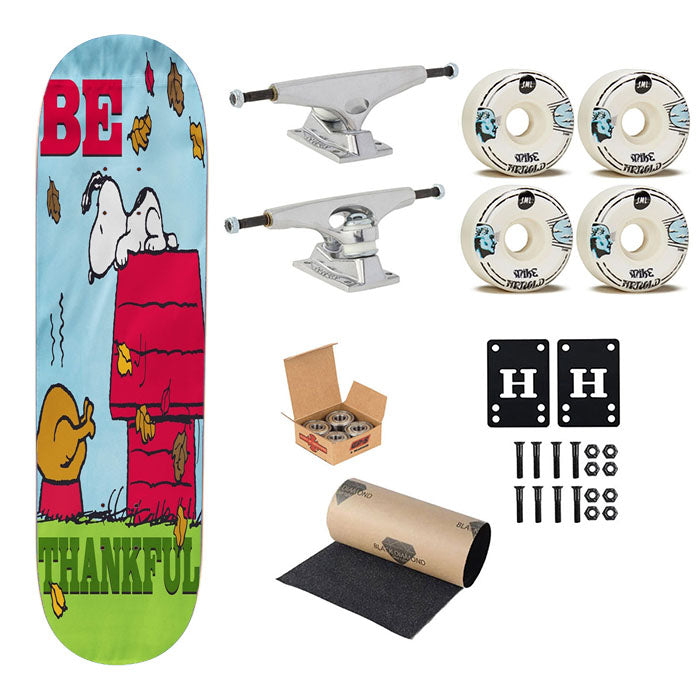 Peanuts Thankful Snoopy Turkey Thanksgiving Skateboard Complete Board 8.0" X 31.75"
