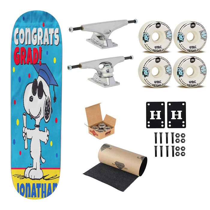 Personalized Snoopy Graduation Skateboard Complete Board 8.0" X 31.75"