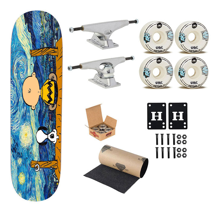 Snoopy And Charlie And Starry Night Skateboard Complete Board 8.0" X 31.75"