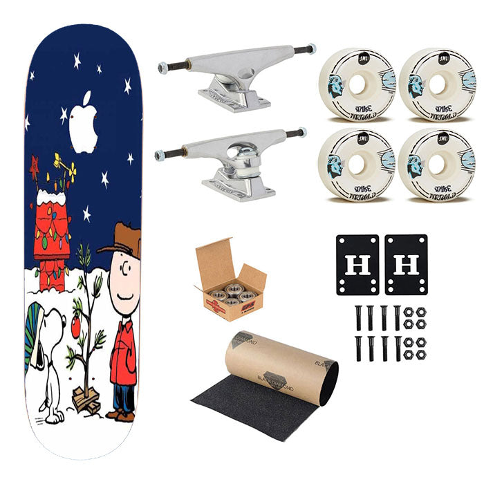 Snoopy And Charlie Brown Christmas Lights Apple Skateboard Complete Board 8.0" X 31.75"
