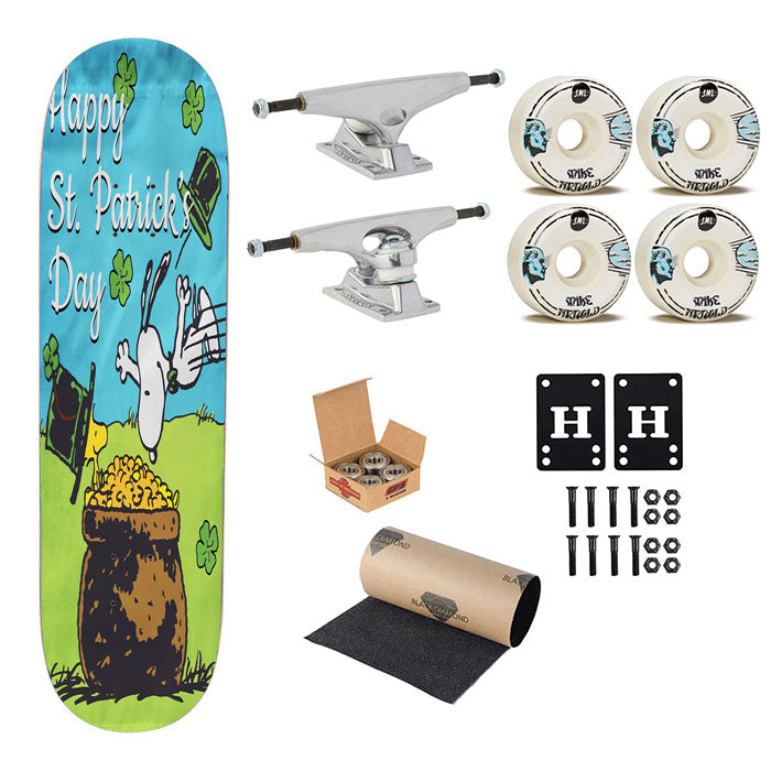 Snoopy And Woodstock St Patricks Day Skateboard Complete Board 8.0" X 31.75"