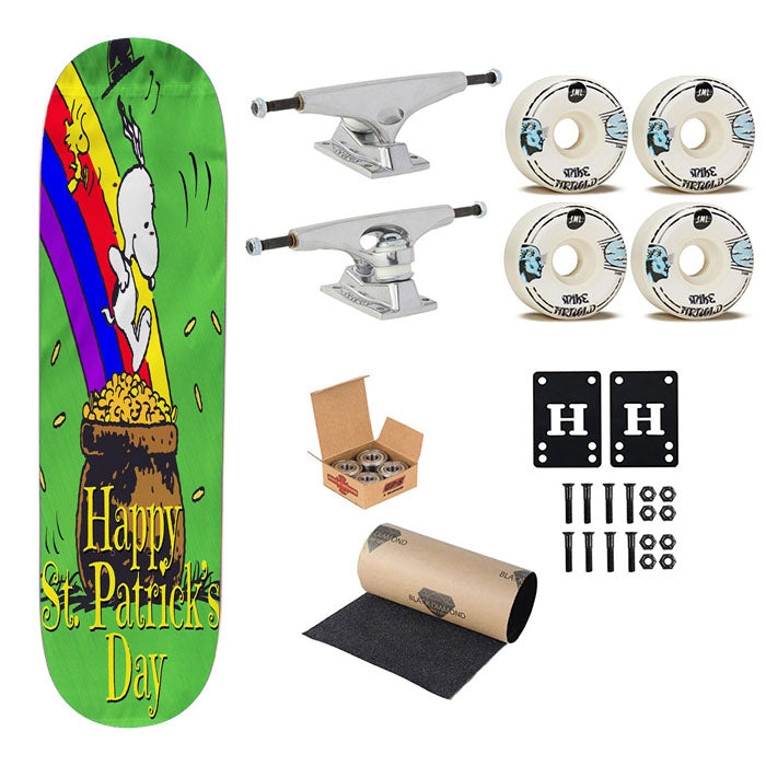 Snoopy And Woodstock St Patricks Day Pot Of Gold Skateboard Complete Board 8.0" X 31.75"