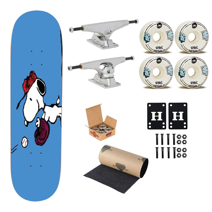 Snoopy Baseball Catch Skateboard Complete Board 8.0" X 31.75"