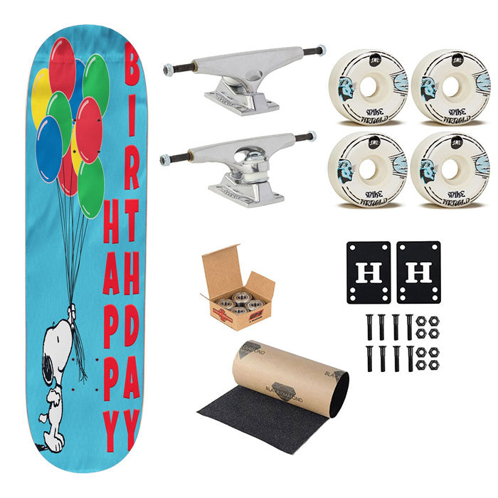Snoopy Birthday 2 Skateboard Complete Board 8.0" X 31.75"