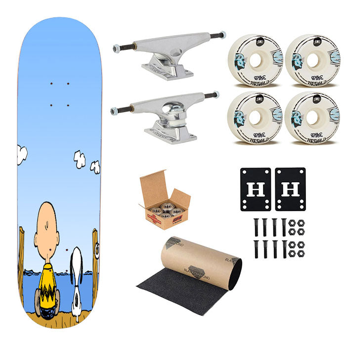 Snoopy Fishing Skateboard Complete Board 8.0" X 31.75"