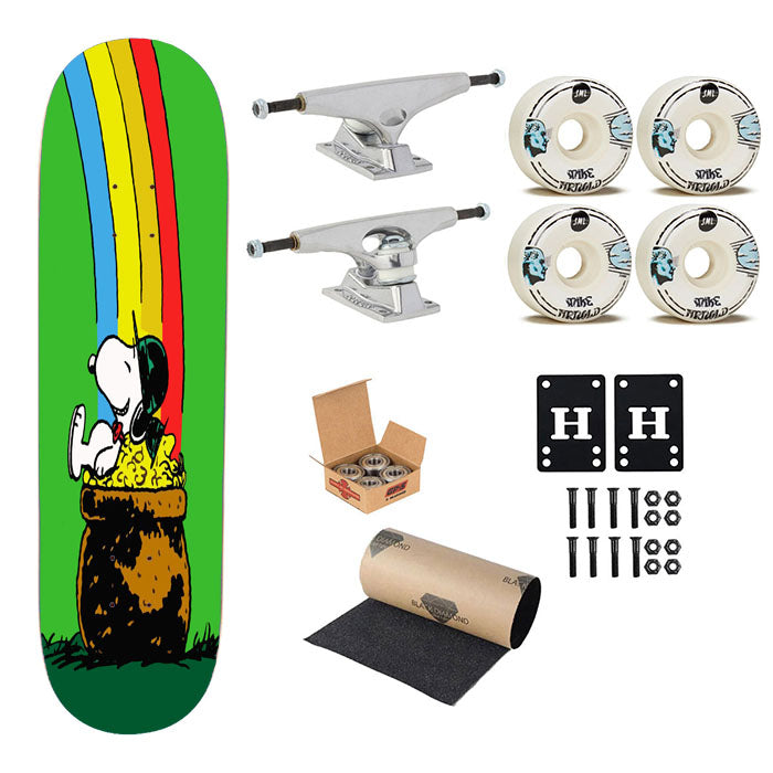 Snoopy Green Rainbow St Patricks Day Skateboard Complete Board 8.0" X 31.75"