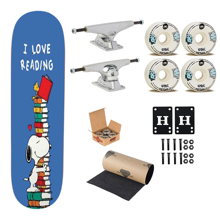 Snoopy I Love Reading Skateboard Complete Board 8.0" X 31.75"