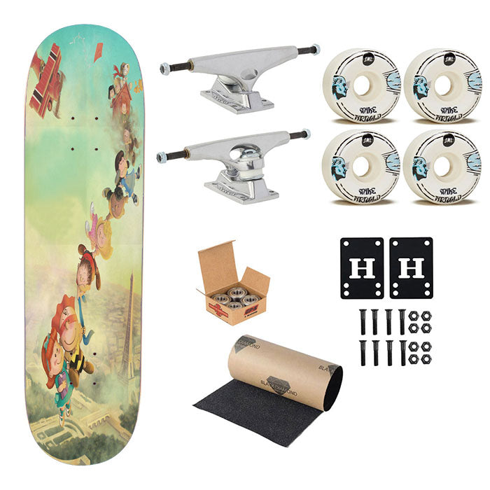 Snoopy Kite At France Skateboard Complete Board 8.0" X 31.75"