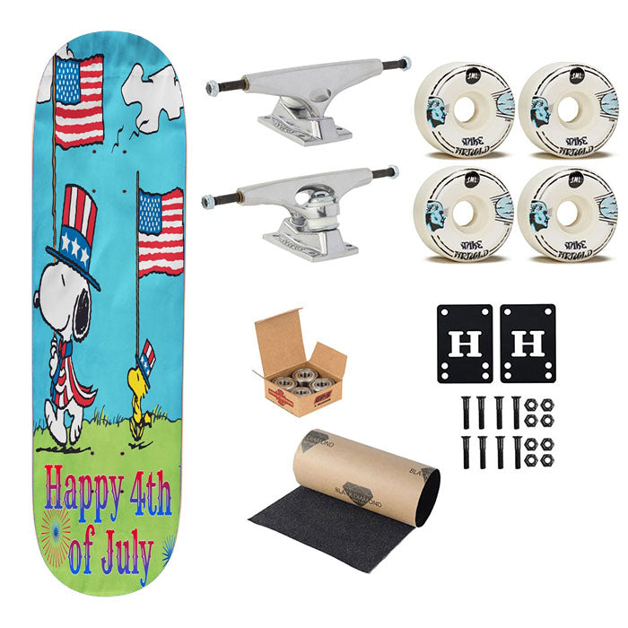 Snoopy Patriotic July 4Th Skateboard Complete Board 8.0" X 31.75"