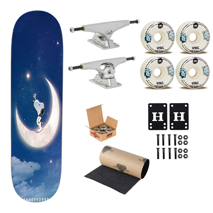 Snoopy Peanuts In Moon Skateboard Complete Board 8.0" X 31.75"
