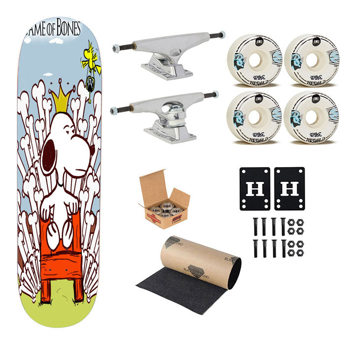 Snoopy The Game Of Bones Skateboard Complete Board 8.0" X 31.75"