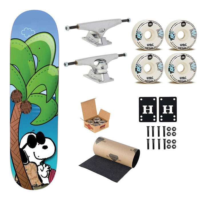 Snoopy Under Palm Tree Skateboard Complete Board 8.0" X 31.75"