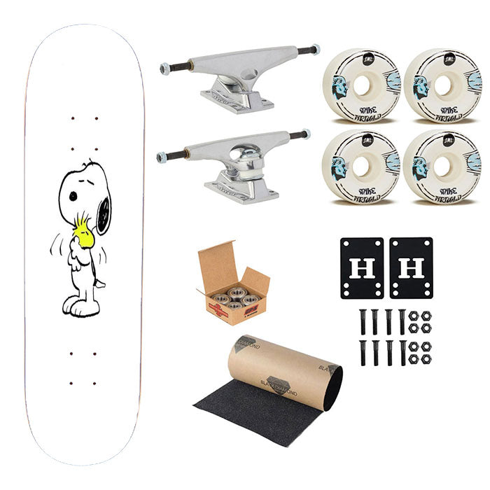 Snoopy White Skateboard Complete Board 8.0" X 31.75"