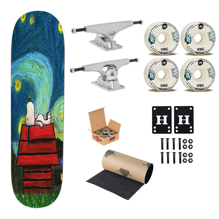 Starry Night Snoopy By Knoxcat Skateboard Complete Board 8.0" X 31.75"