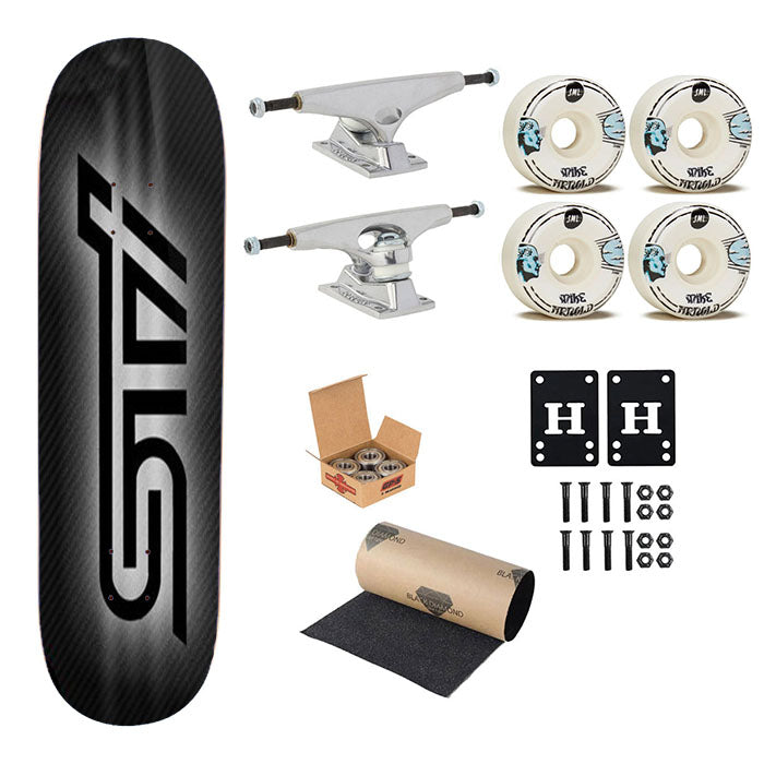 Subaru Sti Black Tile Sport Car Skateboard Complete Board 8.0" X 31.75"