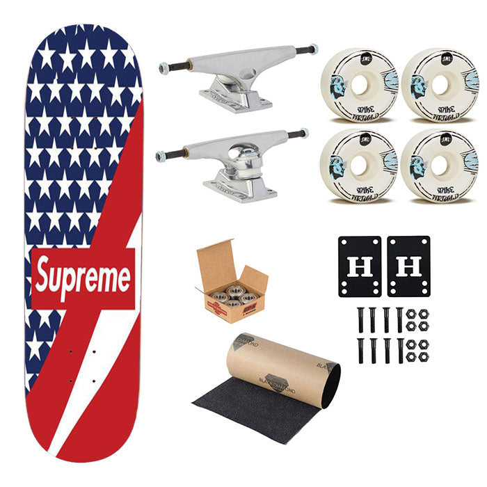 Supreme American Flag Skateboard Complete Board 8.0" X 31.75"