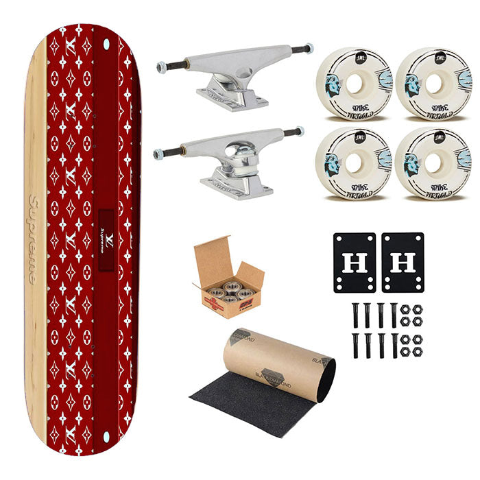 Supreme Louis Vuitton Wood Skateboard Complete Board 8.0" X 31.75"