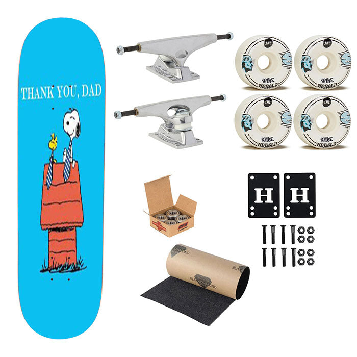 Thank You Dad Snoopy Skateboard Complete Board 8.0" X 31.75"