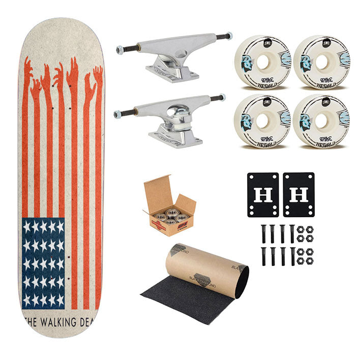 The Walking Dead America Flag Skateboard Complete Board 8.0" X 31.75"