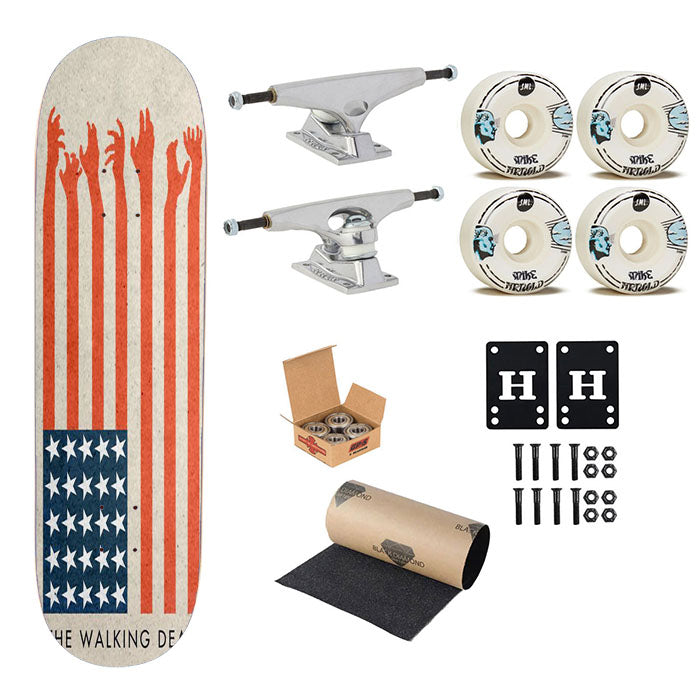 The Walking Dead Usa Flag Skateboard Complete Board 8.0" X 31.75"