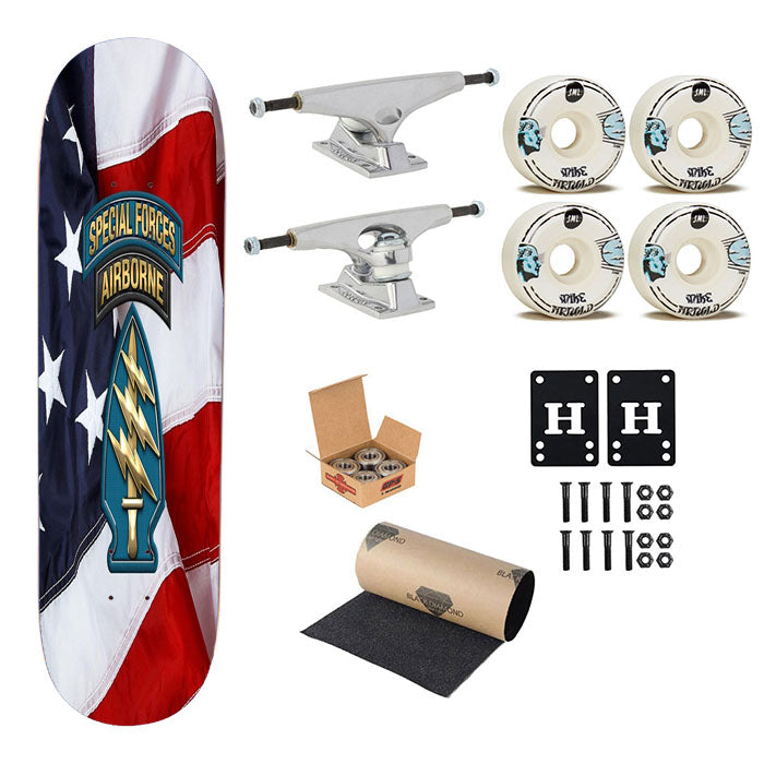 Us Army Special Forces Green Berets American Flag Skateboard Complete Board 8.0" X 31.75"