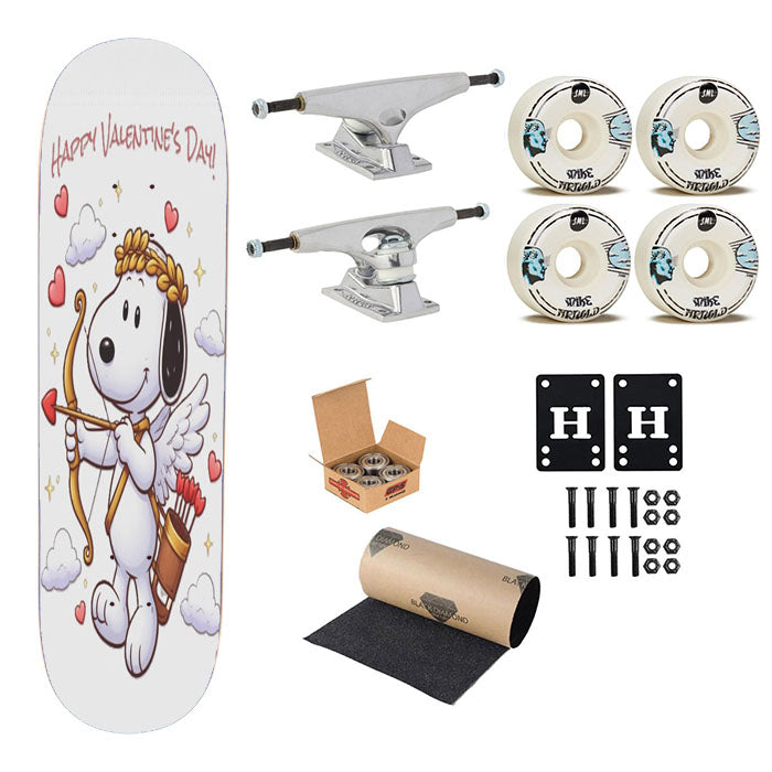 Valentine Cupid Snoopy Skateboard Complete Board 8.0" X 31.75"