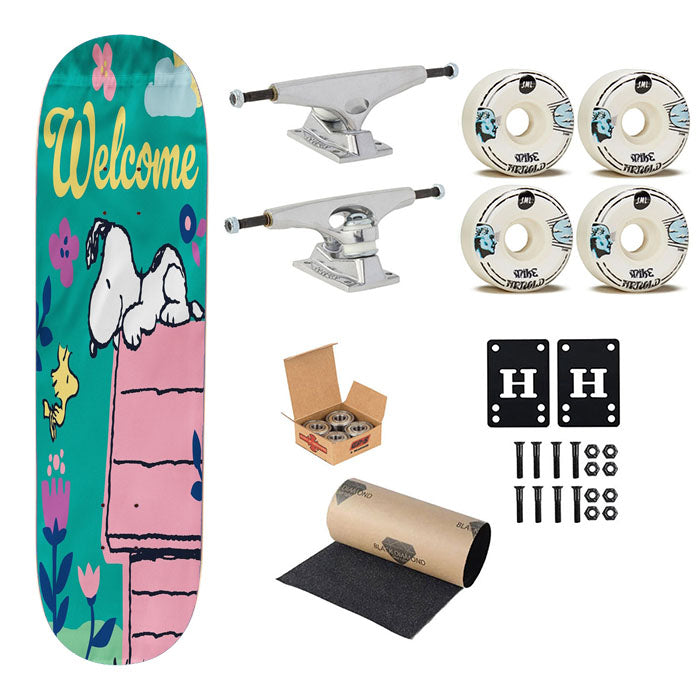 Welcome Spring Snoopy Skateboard Complete Board 8.0" X 31.75"